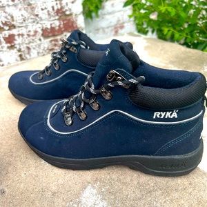 RYKA Terrain Hiking Boot Navy Blue Suede Ankle Boot Womens Sz 6.5
